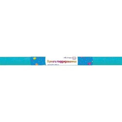 Бумага подел. 50*250 32 г/м рулон креп голубая